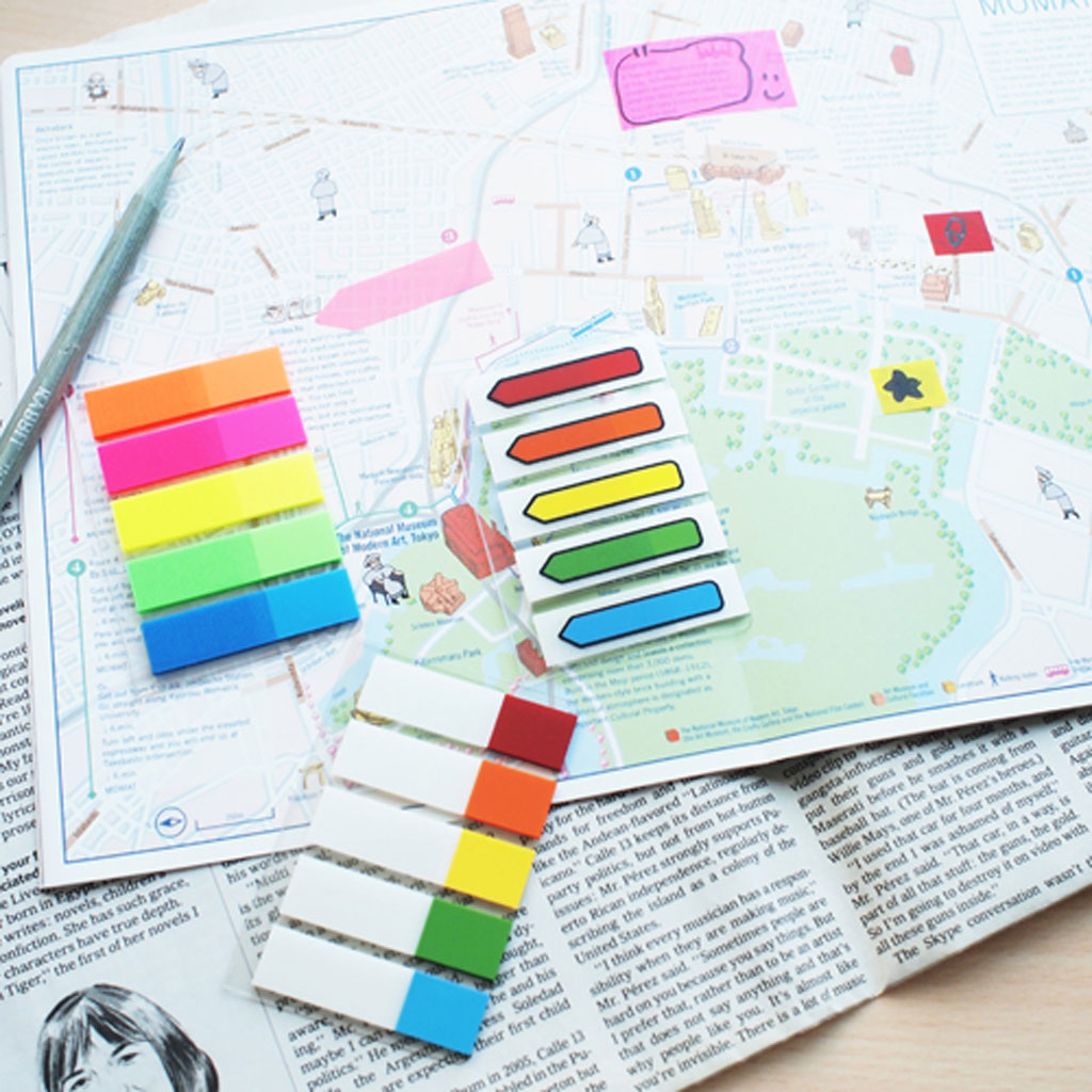 Stick'n Film Index Flags Neon Tips 45x12mm 100 Flags 5 Colours