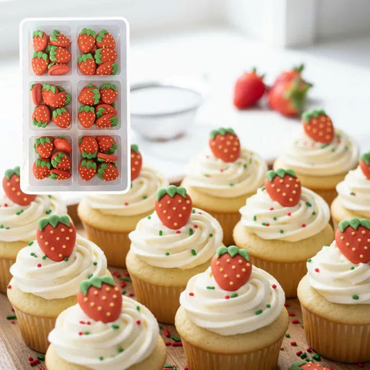 Strawberries Sugar Decorations | 48 Piece Pack