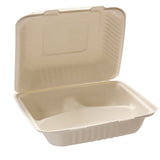Sugarcane Clamshell 9" 3 Compartment 50/Pack