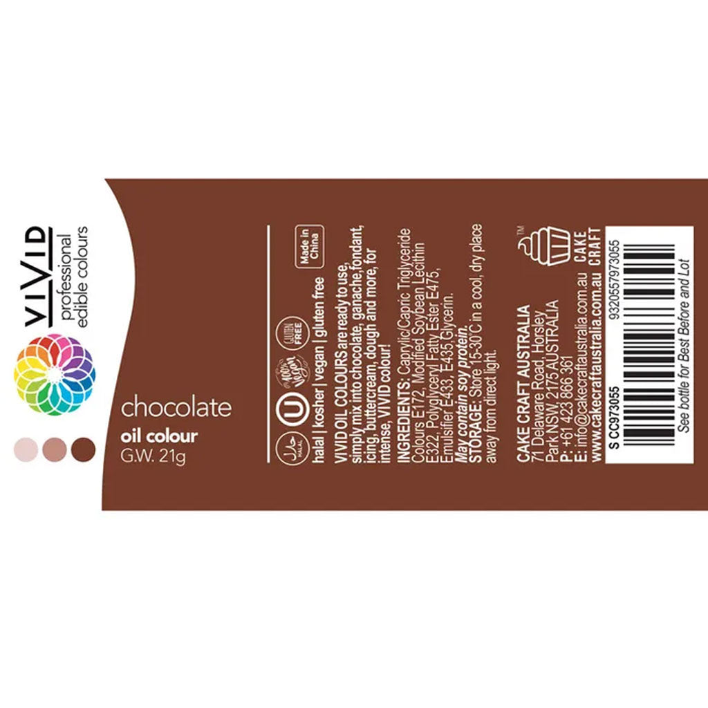 Vivid Oil Based Food Colour Chocolate 21g