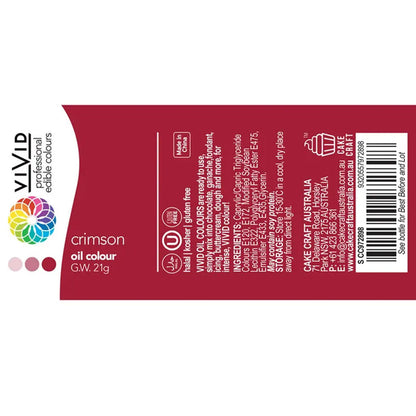 Vivid Oil Based Food Colour Crimson 21g
