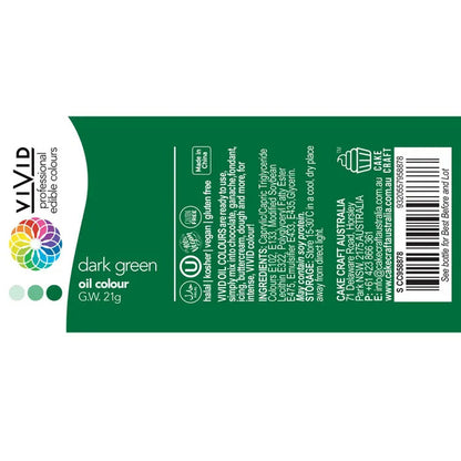 Vivid Oil Based Food Colour Dark Green 21g