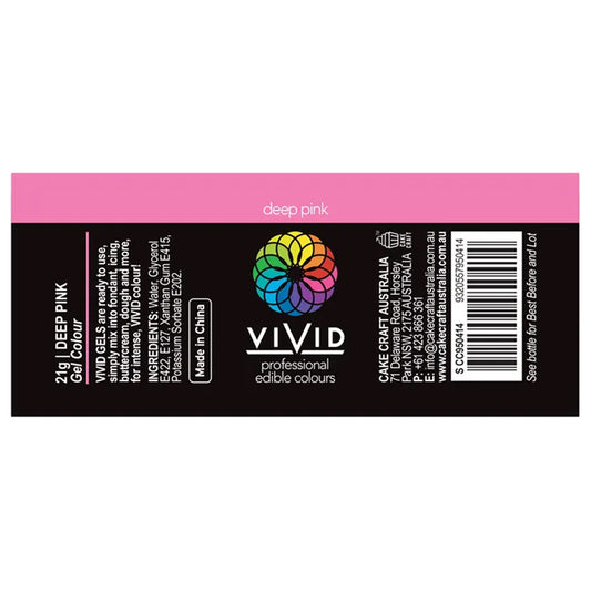 Vivid Gel Food Colour Deep Pink 21g