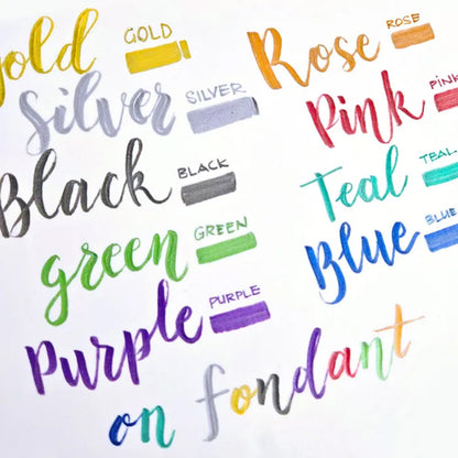 Vivid Edible Metallic Markers Rainbow | 5/Pack