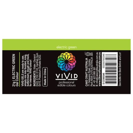 Vivid Gel Food Colour Electric Green 21g | BB 08/26