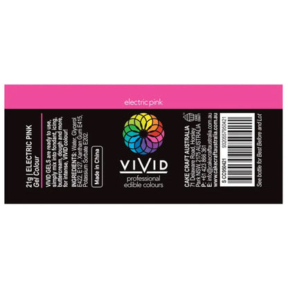 Vivid Gel Food Colour Electric Pink 21g | BB 09/26