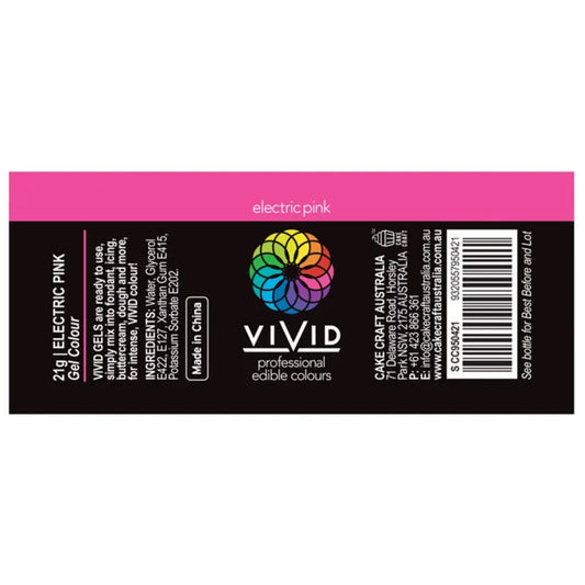 Vivid Gel Food Colour Electric Pink 21g | BB 09/26