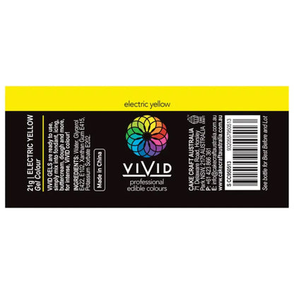 Vivid Gel Food Colour Electric Yellow 21g
