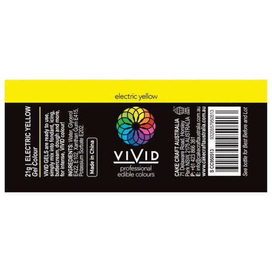Vivid Gel Food Colour Electric Yellow 21g