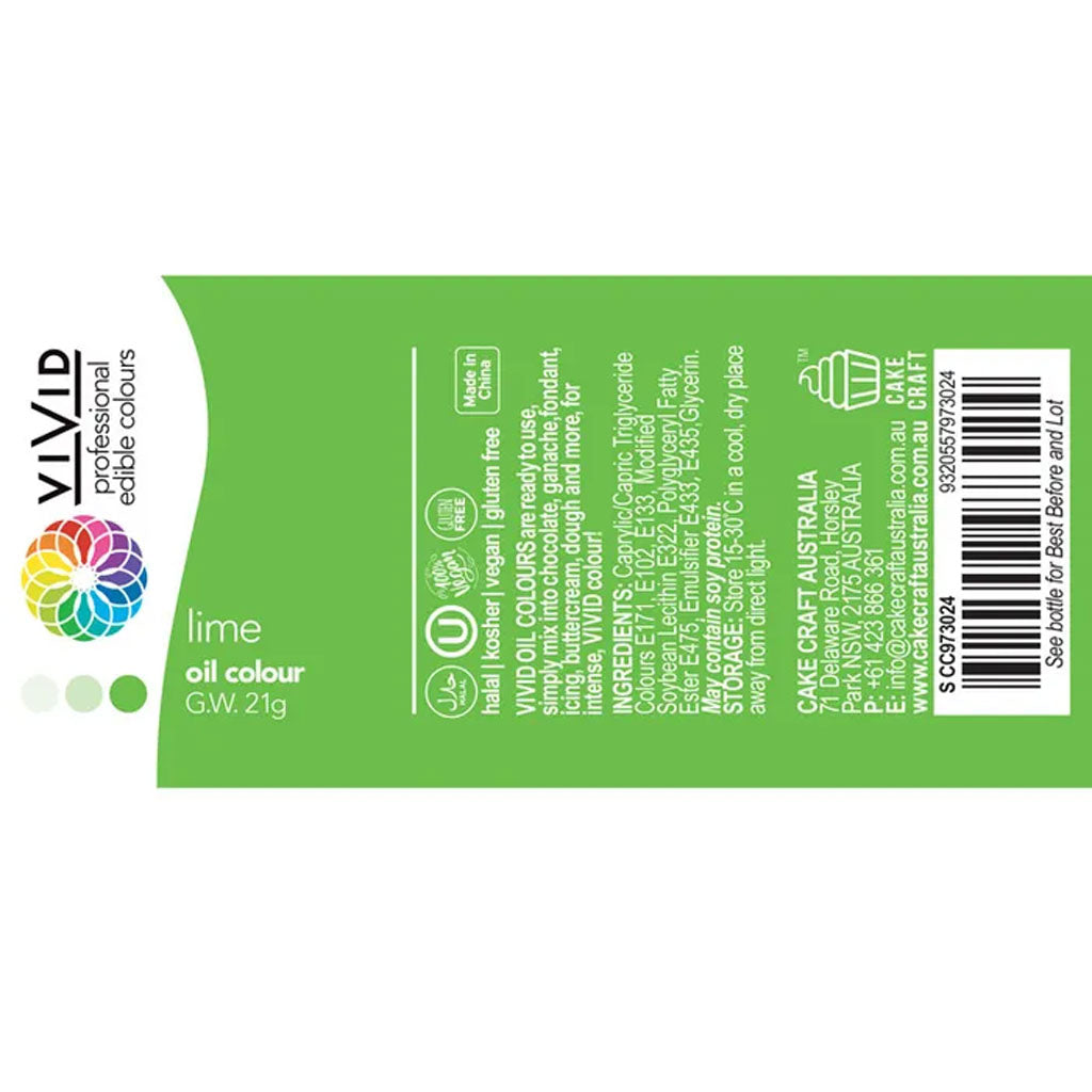 Vivid Oil Based Food Colour Lime 21g