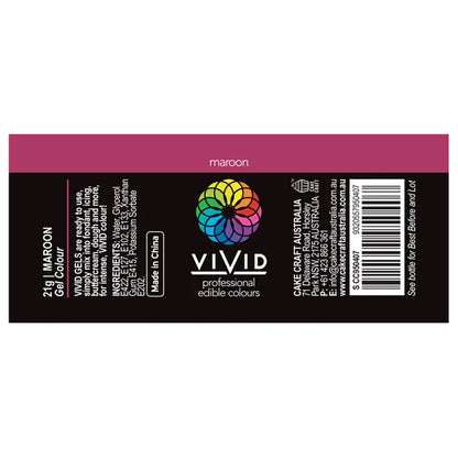 Vivid Gel Food Colour Maroon 21g
