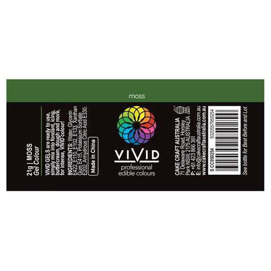 moss green food colour nutritional label