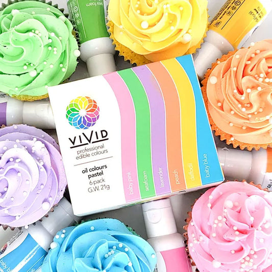 Vivid Pastel Pack Oil Food Colour | 6/Pack