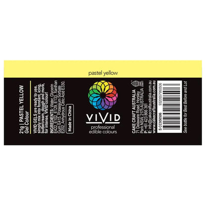 nutritional information label for vivid pastel yellow food colouring