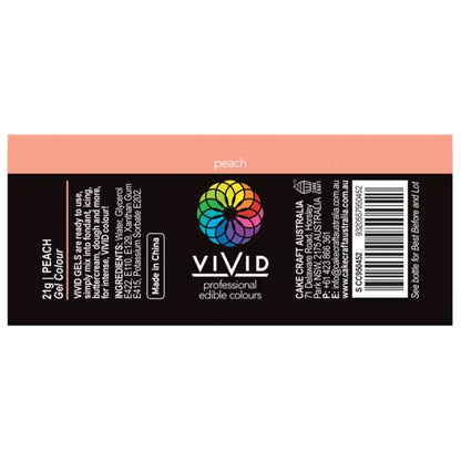 Vivid Gel Food Colour Peach 21g | BB 01/26