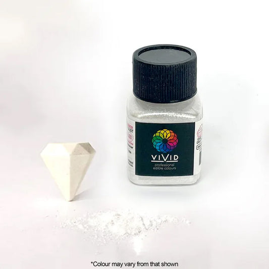 Vivid Edible Metallic Lustre Dust | Platinum White Shimmer - 10g