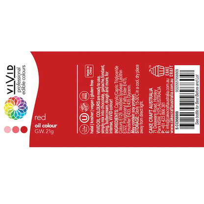 Vivid Oil Based Food Colour Red 21g