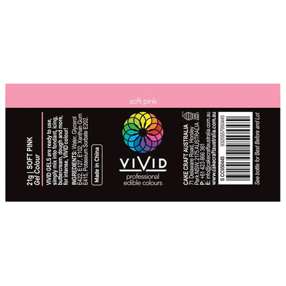 nutritional information label for vivid gel colour soft pink