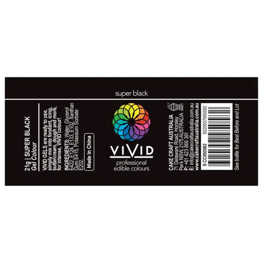 Vivid Gel Food Colour Super Black 21g | BB 09/26