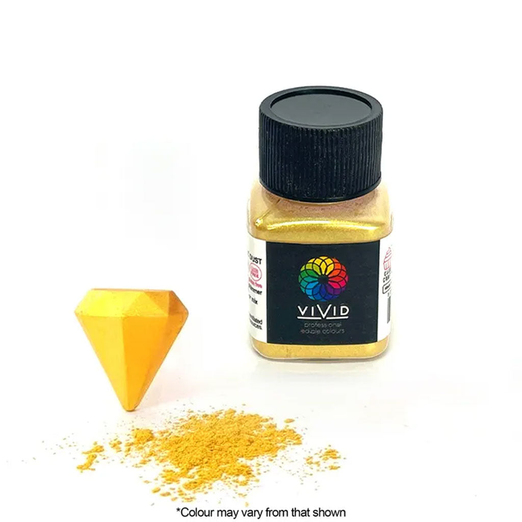 Vivid Edible Metallic Lustre Dust | Super Gold | 10g