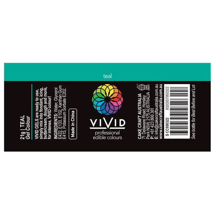 Vivid Gel Food Colour Teal 21g