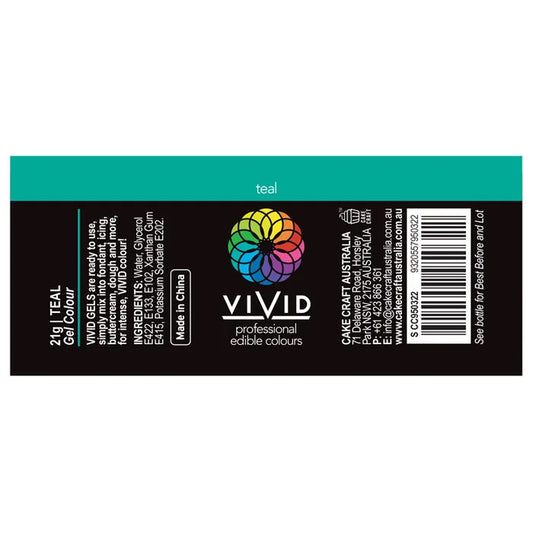 Vivid Gel Food Colour Teal 21g