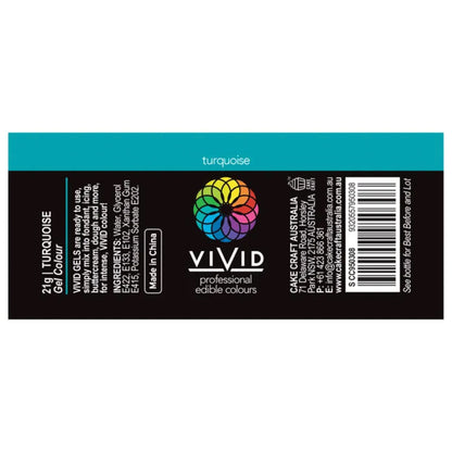 Vivid Gel Food Colour Turquoise 21g | BB 01/26