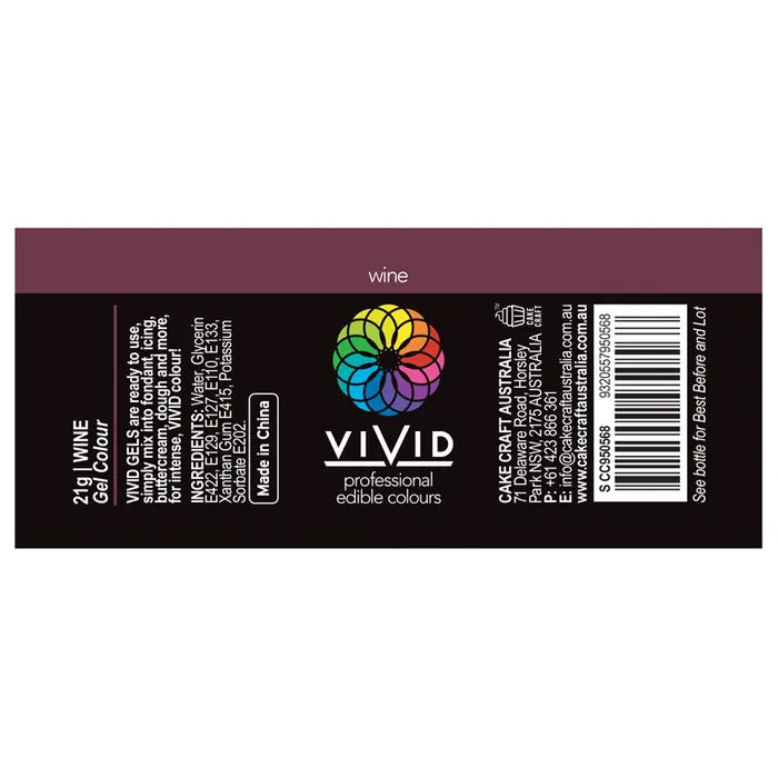 Vivid Gel Food Colour Wine 21g