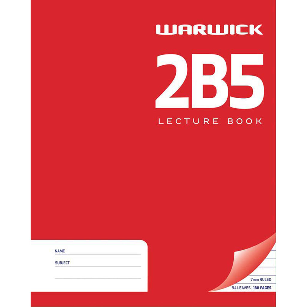 Warwick 2B5 Lecture Book Hard Cover 94 Leaf 7mm Ruled
