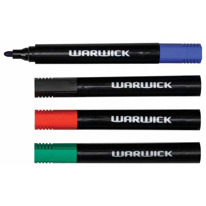 Warwick Permanent Markers Assorted Bullet Tip | 12/Pack