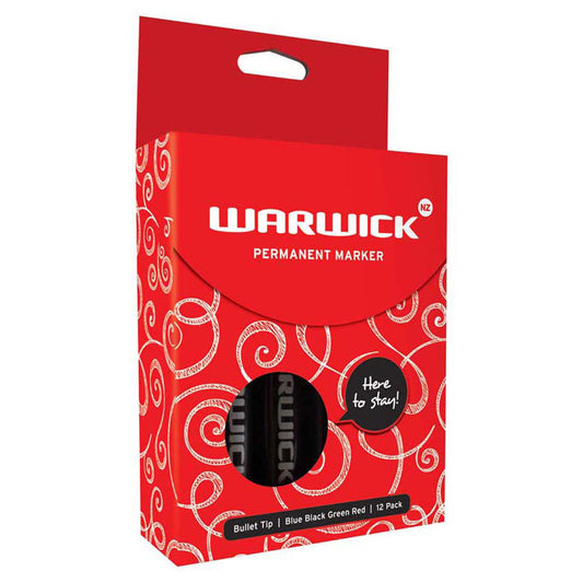 Warwick Permanent Markers Assorted Bullet Tip | 12/Pack