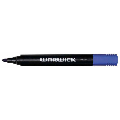 Warwick Permanent Markers Blue Bullet Tip | 12/Pack