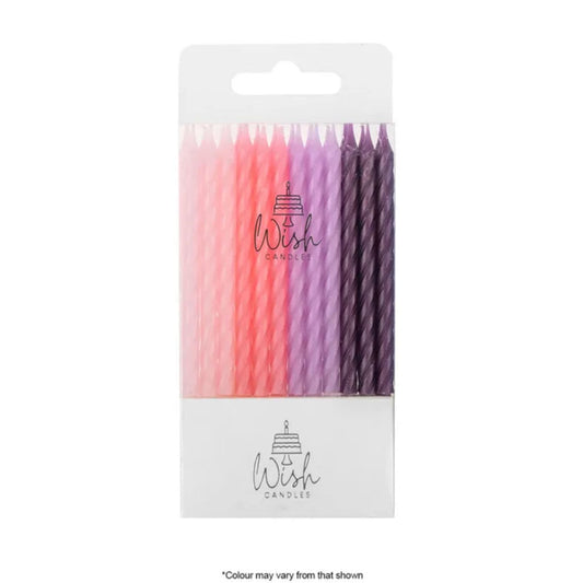 Wish Pink to Purple Spiral Candles 8cm | 24/Pack