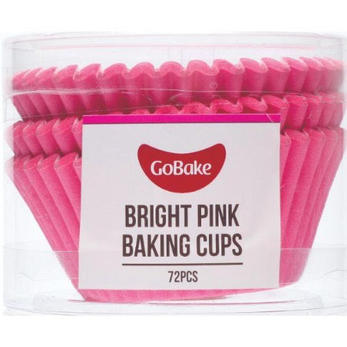 GoBake Bright Pink Muffin Baking Cups 50x35mm Size 72/Pack