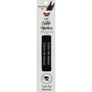 GoBake Black Edible Ink Markers Twin Tip 2/Pack