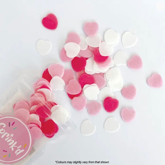 Sprink’d Heart Wafer Sprinkles 9g (Mix of Pink, White & Red Hearts