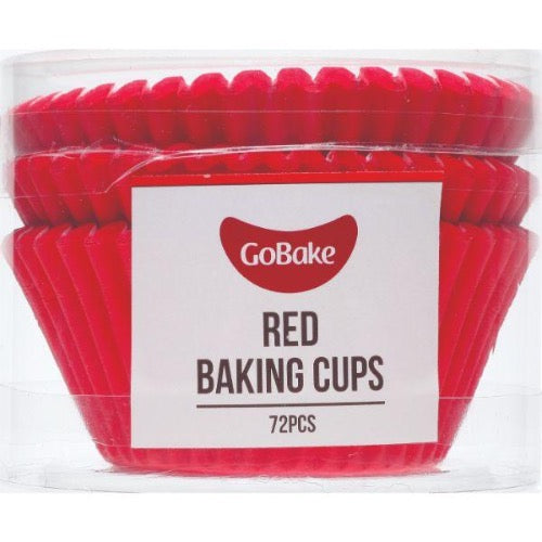 GoBake Red Muffin Baking Cups 50x35mm Size 72/Pack