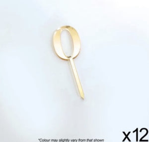 Cake Craft #0 Gold Mirror Acrylic Cupcake Toppers 3.5cm 12/Pack