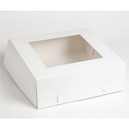 GoBake White Standard Cake Box with Window 12x12x4