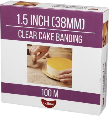 GoBake Clear Acetate Cake Banding 1.5 Inch Wide x 100m Long