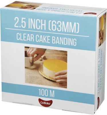 GoBake Clear Cake Banding Acetare 2.5 inches wide x 100m long 