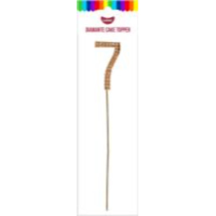 GoBake Gold Diamanté #7 Topper 4.5cm