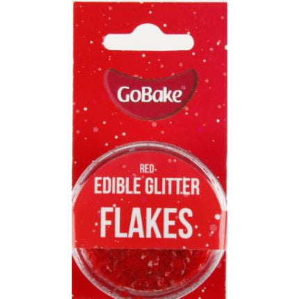 GoBake Red Edible Glitter Flakes 2g