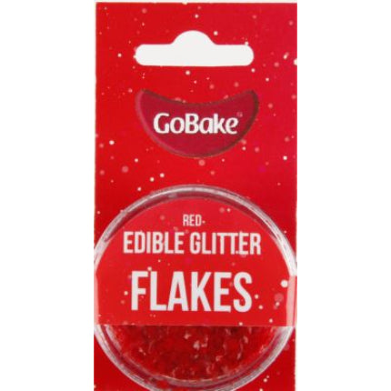 GoBake Red Edible Glitter Flakes 2g