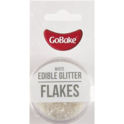GoBake White Edible Glitter Flakes 2g