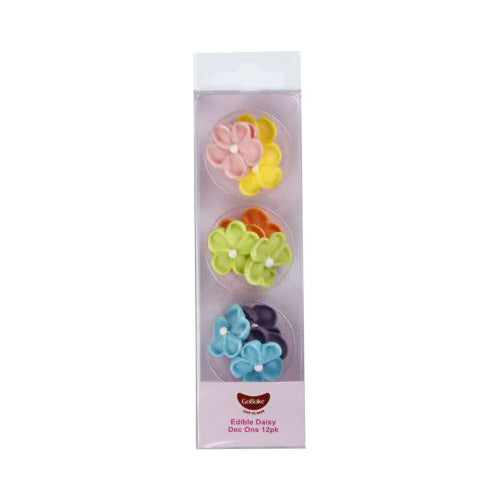 GoBake Bright Daisy Icing Decorations 12/Pack assorted colours