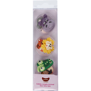GoBake Edible Jungle Animal Icing Decorations 6/Pack assorted animals
