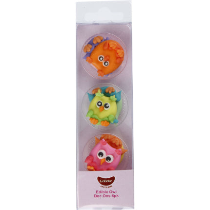GoBake Edible Owl Icing Decorations 6/Pack