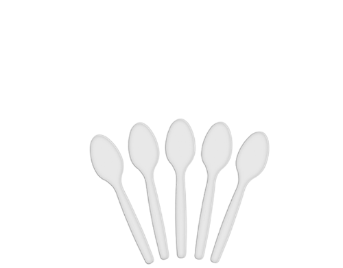 Costwise Disposable White Plastic Teaspoons 100/Pack