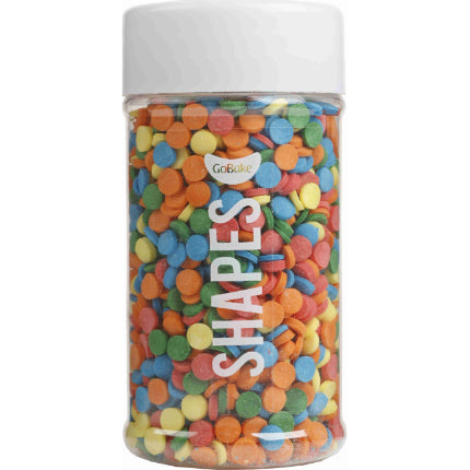 GoBake Shapes Rainbow Confetti Sprinkles 65g (Red, Orange, Yellow, Green, Blue)